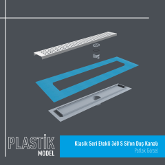 Klasik Seri Etekli 360 S Sifon Plastik Duş Kanalı