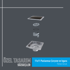 11x11 Paslanmaz Çerçeve ve Izgara