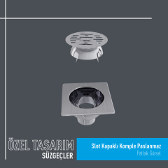 Slot Kapaklı Komple Paslanmaz Yer Süzgeci