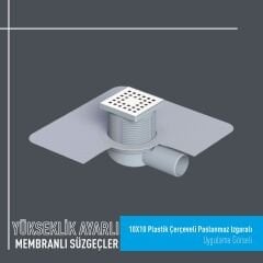 10x10 Plastik Çerçeveli Membranlı Süzgeç Takımı Yandan Çıkışlı